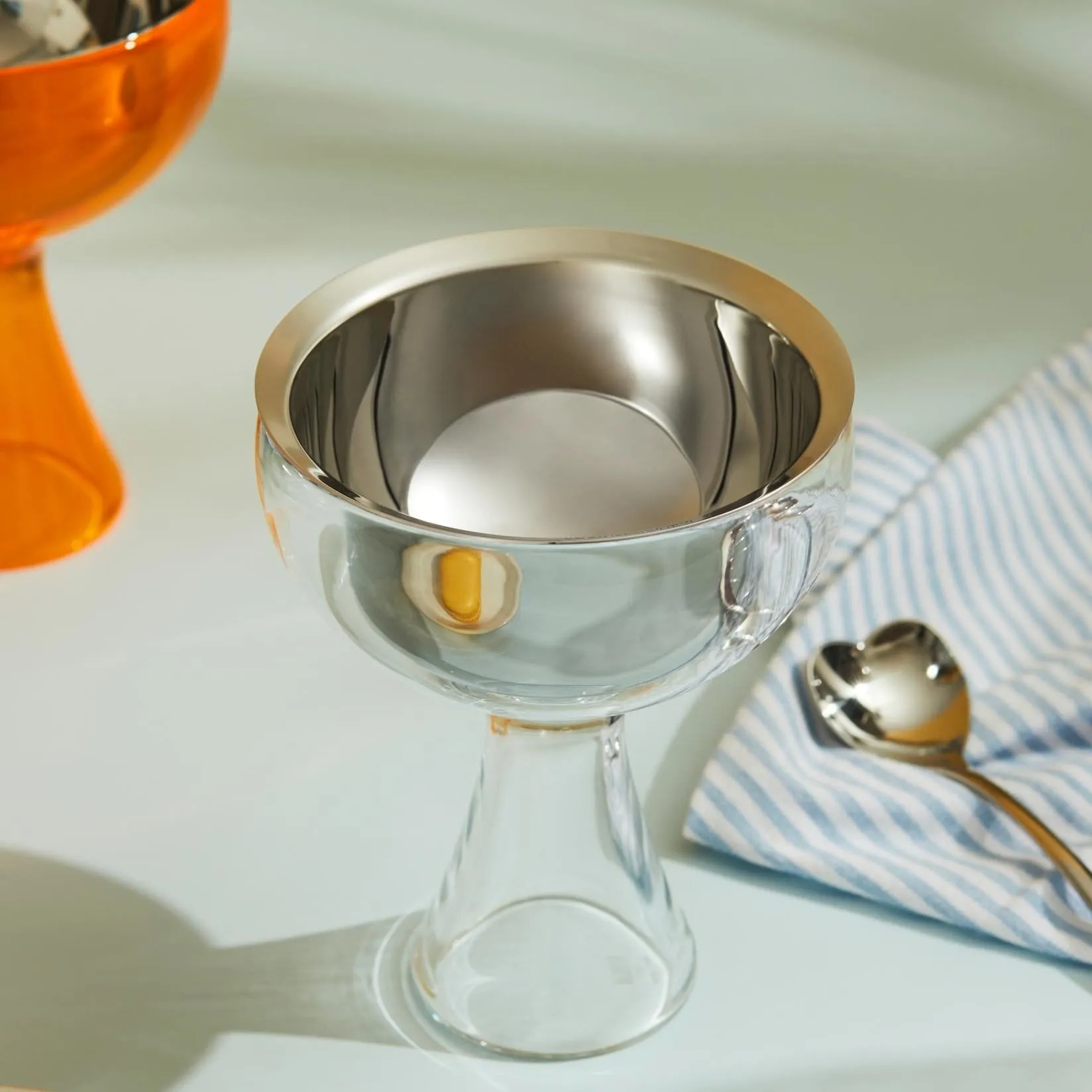 Alessi Big Love Ice Cream Bowl with Heart Shaped Spoon