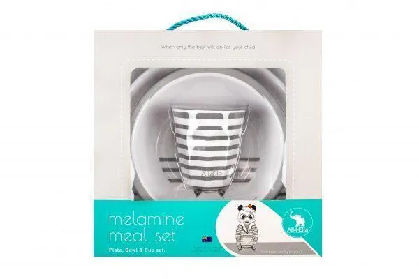 All 4 Ella Melamine Gift Set – Bear Grey
