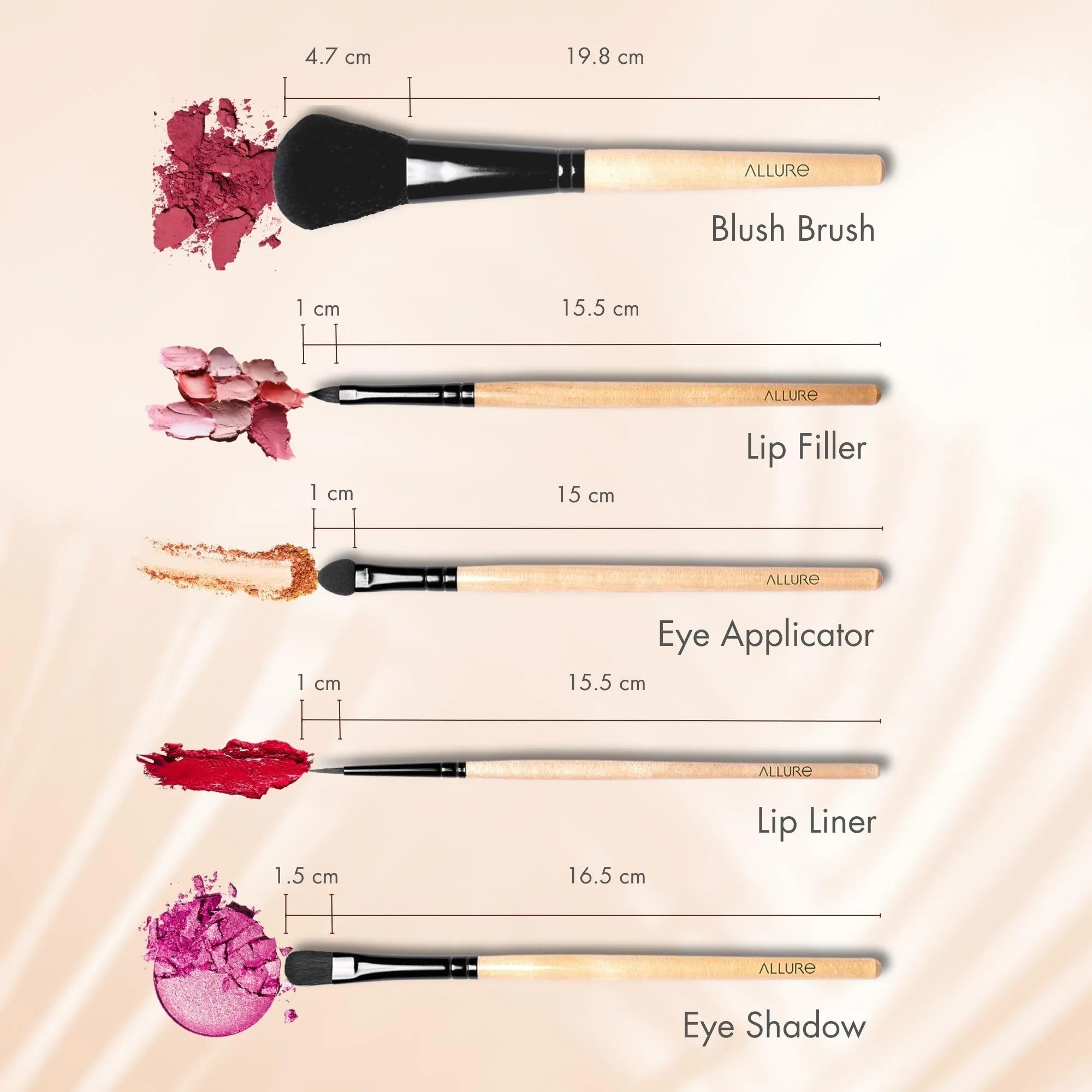 Allure Classic Ack-05 Pack Of 5 Makeup Brush