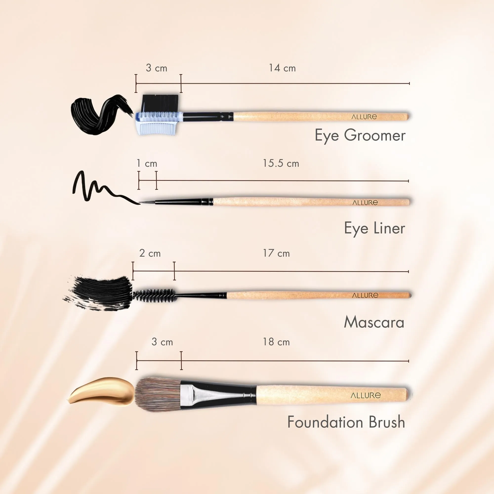 Allure Classic Ack-09 Pack Of 9 Makeup Brush With Travel Pouch