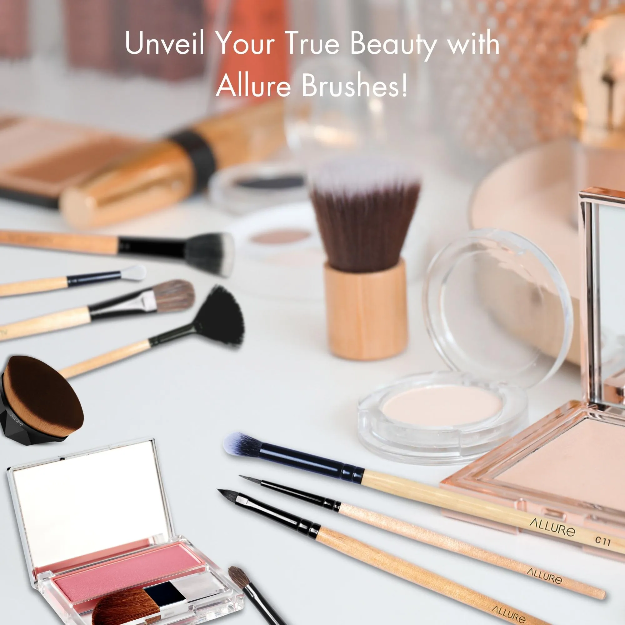 Allure Classic Ack-09 Pack Of 9 Makeup Brush With Travel Pouch