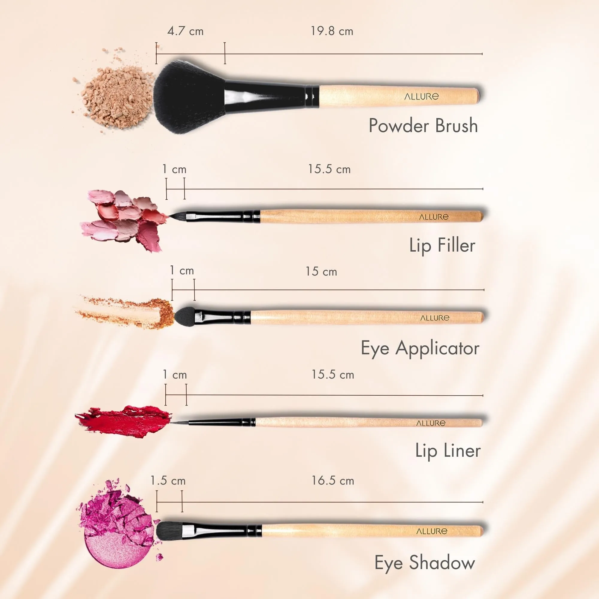 Allure Classic Ack-09 Pack Of 9 Makeup Brush With Travel Pouch