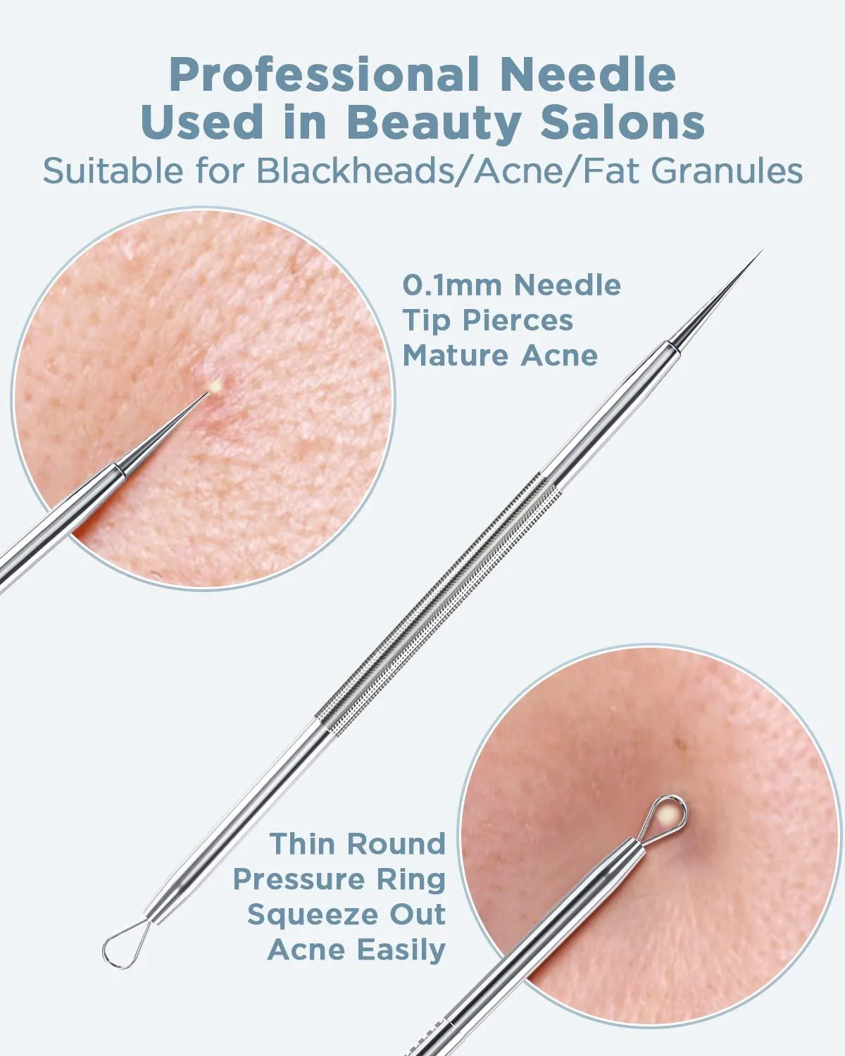 American Best  Blackhead Remover Tool, Pimple Popper Tool Kit, Blackhead Extractor Tool For Face