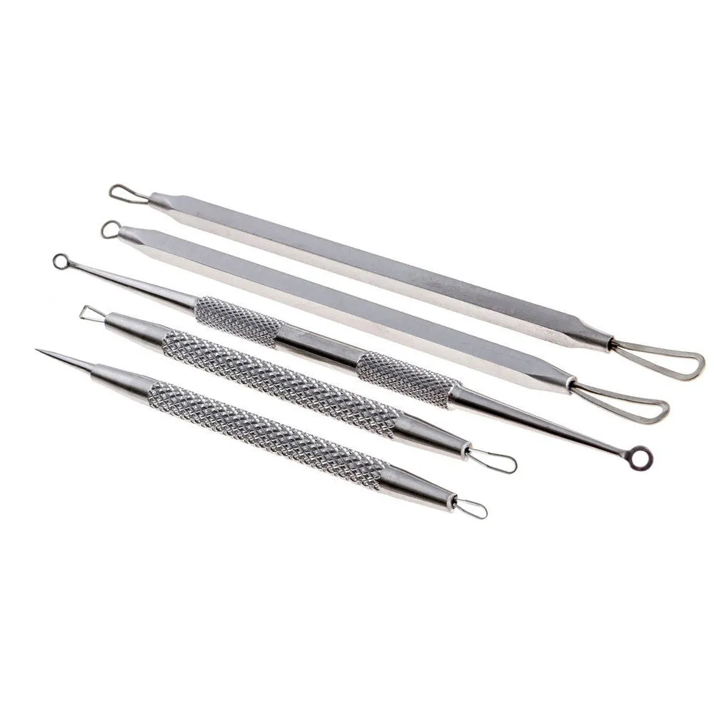 Amerta® Blackhead & Blemish Remover, Pimple & Acne Extractor 5-Piece Tool Kit