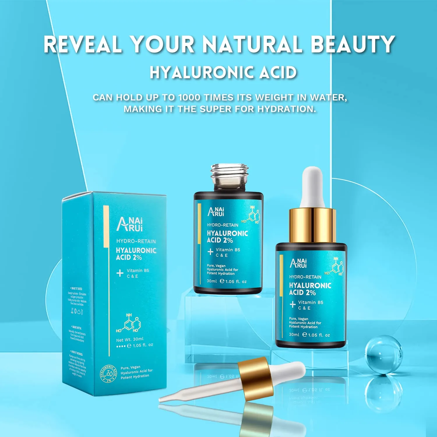 ANAI RUI Turmeric Viamtin C Clay Mask Set-Rose Facial Mask-Avocado Green Tea Mud Mask.,Clay Mask Set  2% Hyaluronic Acid Serum Skincare Set