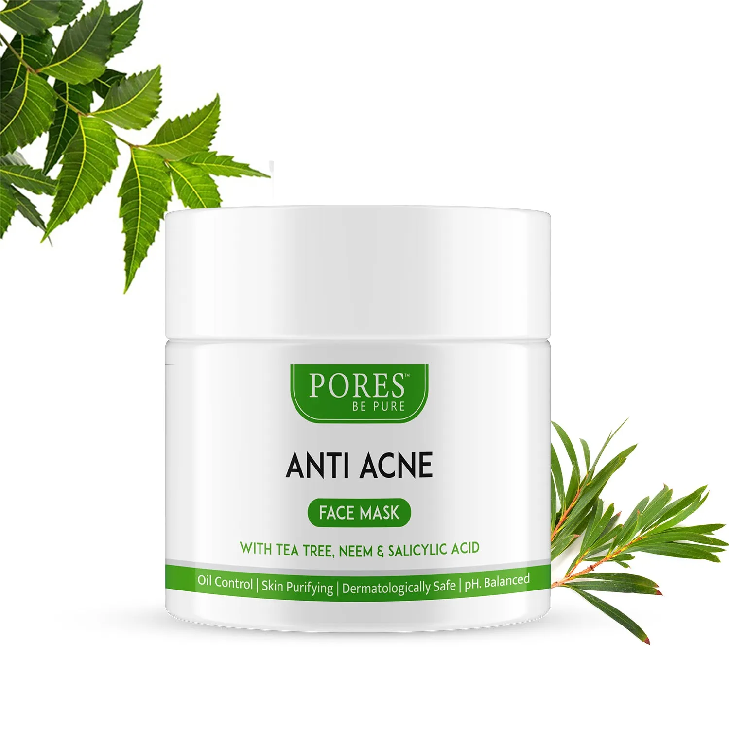 Anti Acne Face Mask – With Tea Tree, Neem & Salicylic Acid - 100 G