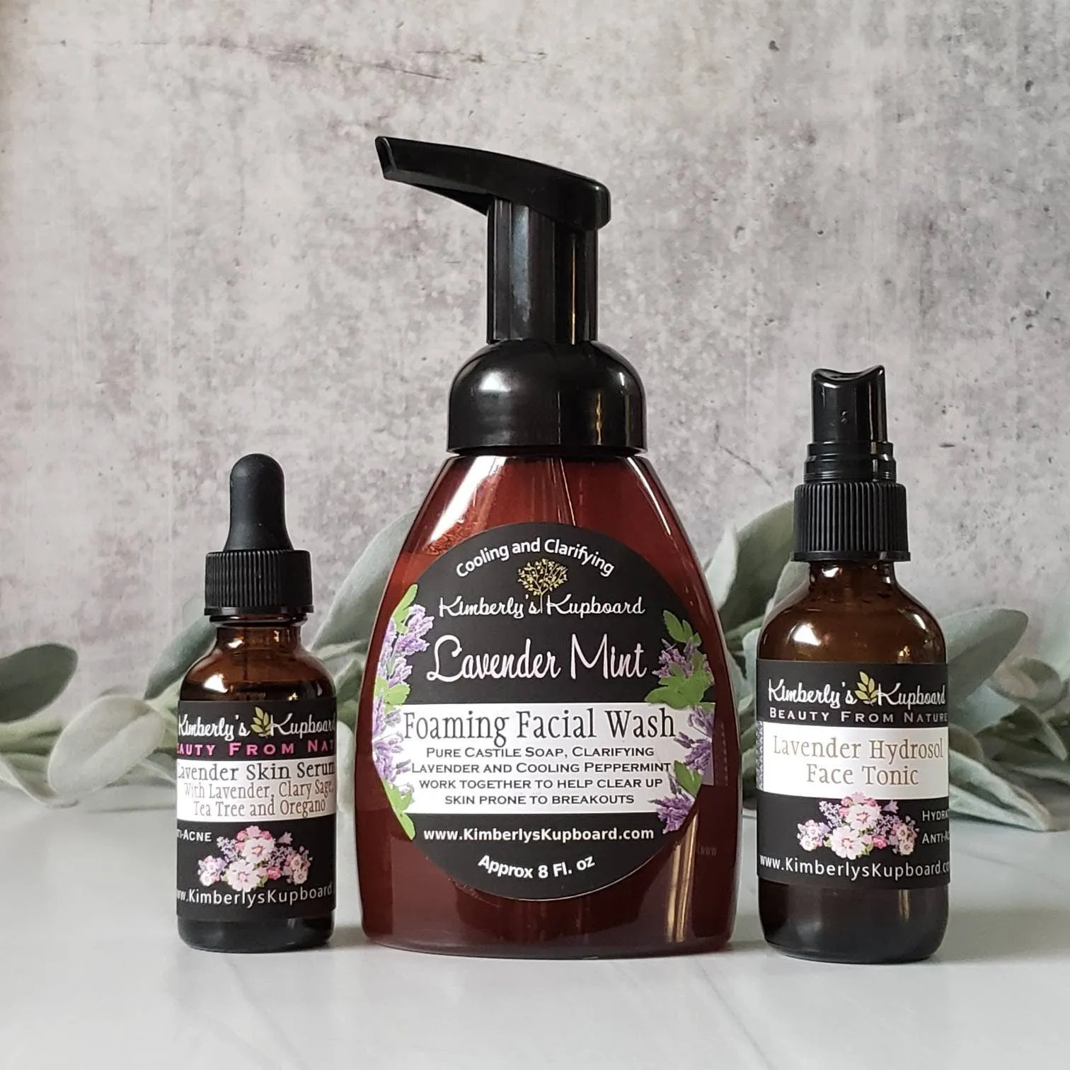 Anti-acne Lavender Skin Care Set for Acne-prone and Oily skin