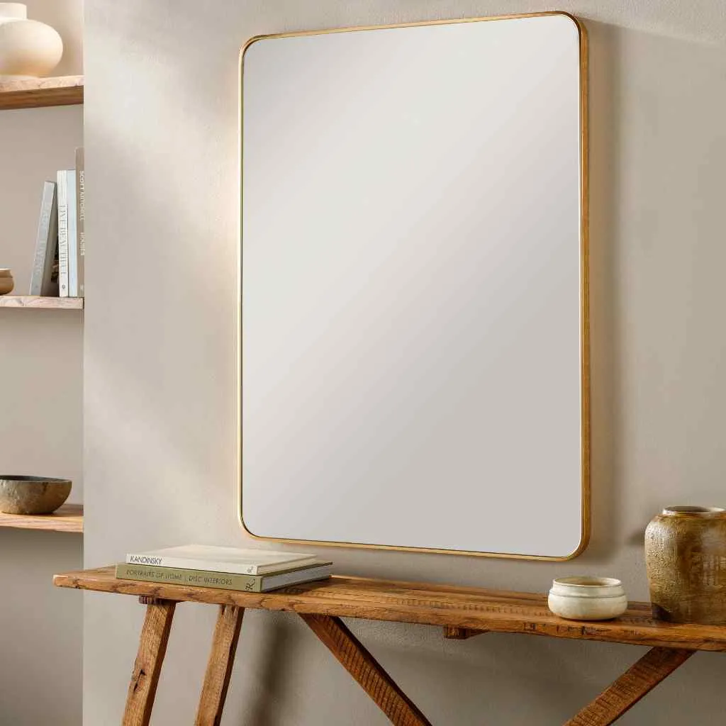 Aranya Rectangular Brass Mirror