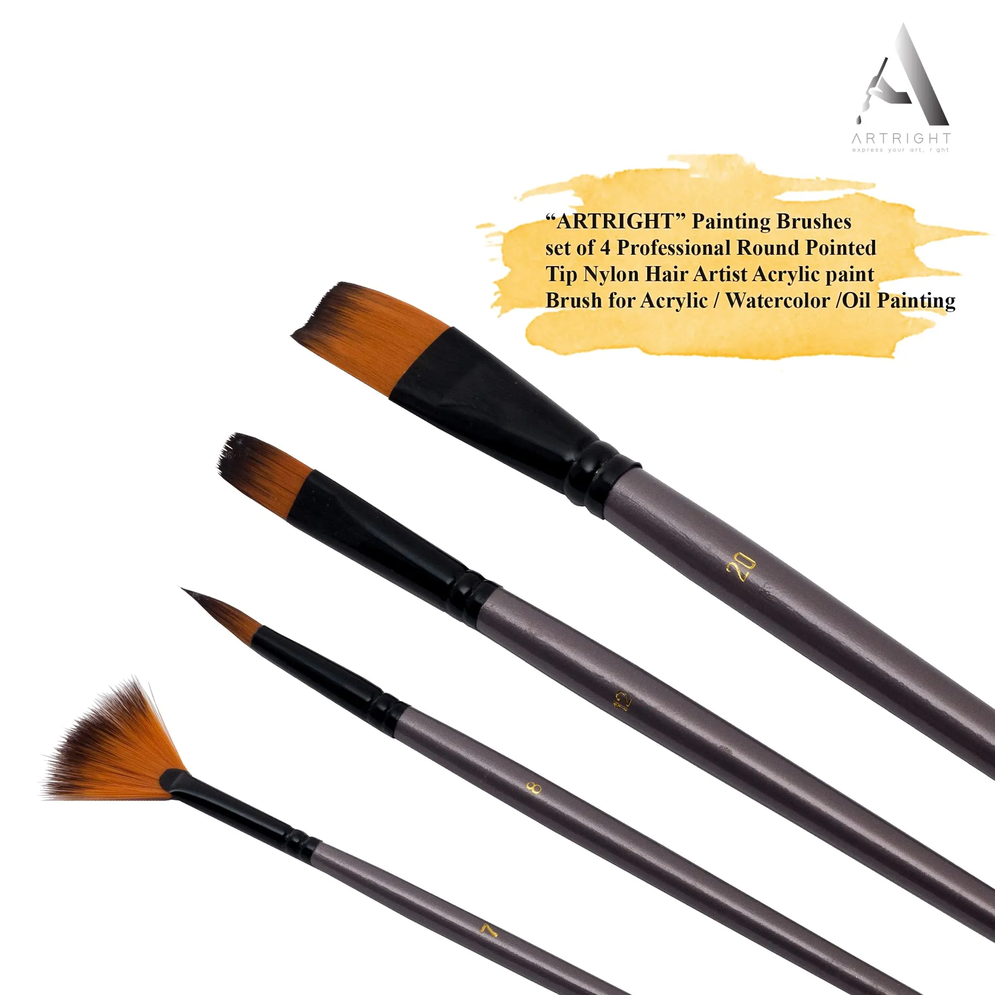 ArtRight 39 Pcs Painting Kit for Beginners & Kids with 4 Paint Brushes - Mini Wooden Easel with Canvas - 20 A5 Watercolor Papers - Mini Painting Palette - Color Set for Kids (12 x 12ml)