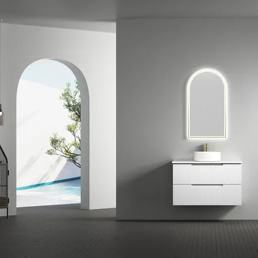 Aulic | Canterbury Touchless LED Mirror with Brushed Gold Frame