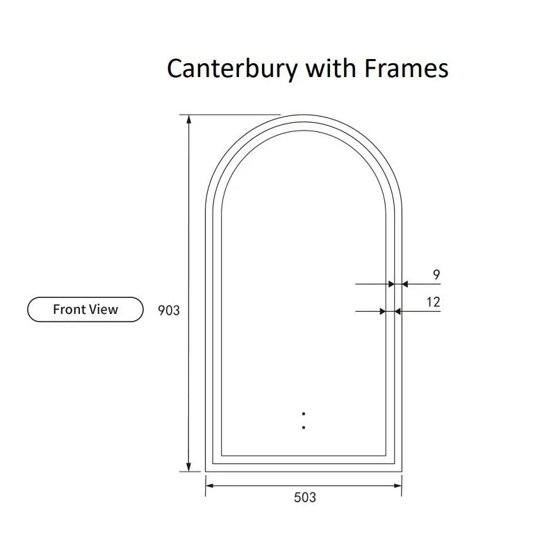 Aulic | Canterbury Touchless LED Mirror with Brushed Gold Frame