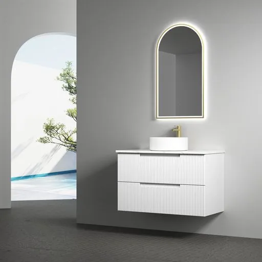 Aulic | Canterbury Touchless LED Mirror with Brushed Gold Frame