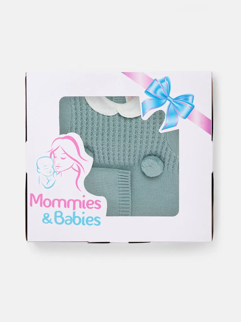 Baby Boy Grow 2-piece Pom Pom Gift Box Set - Mint Green