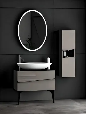 Bathroom Oval LED Metal Mirror