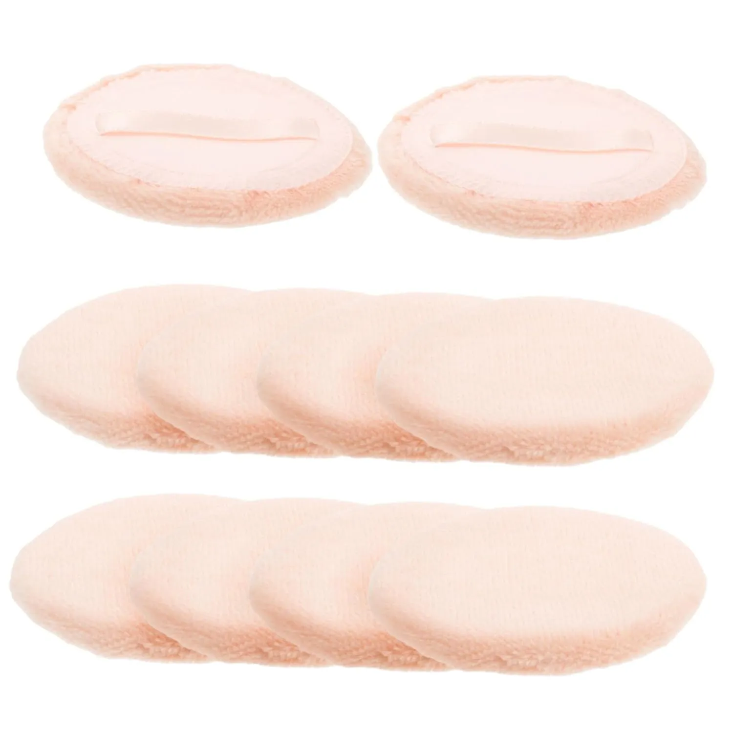 Beaupretty 10PCS Round Cotton Makeup Powder Puff for Loose Lightweight and Gentle Cosmetic Pads for Application for Go Touch Ups