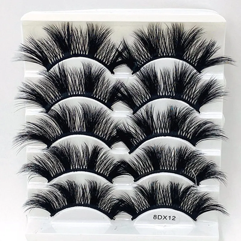 Beauty 8 pairs mink eyelashes 3D dramatic false eyelashes