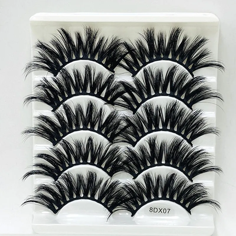 Beauty 8 pairs mink eyelashes 3D dramatic false eyelashes
