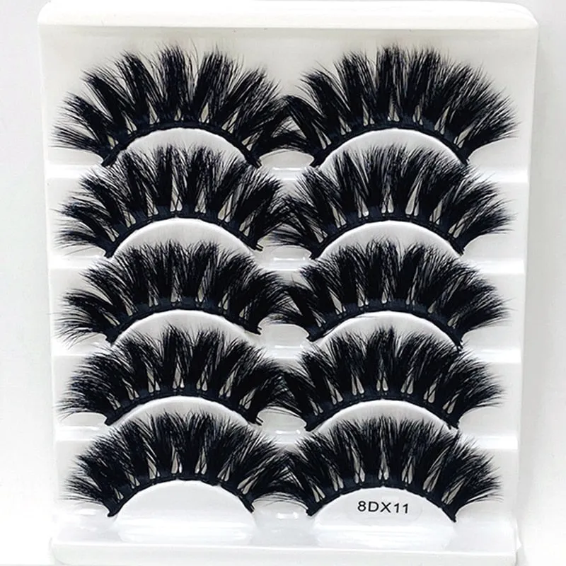 Beauty 8 pairs mink eyelashes 3D dramatic false eyelashes