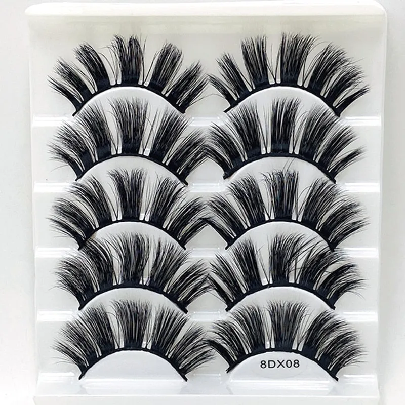 Beauty 8 pairs mink eyelashes 3D dramatic false eyelashes