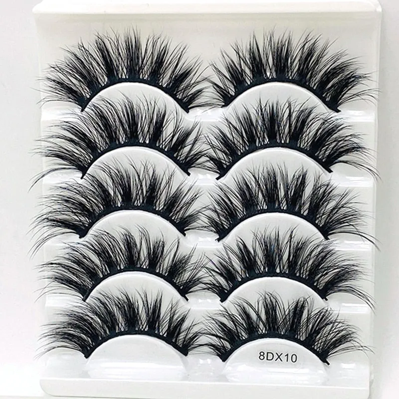 Beauty 8 pairs mink eyelashes 3D dramatic false eyelashes