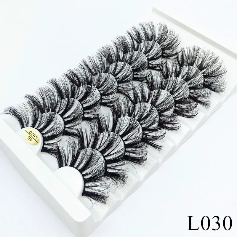 Beauty 8 pairs mink eyelashes 3D dramatic false eyelashes