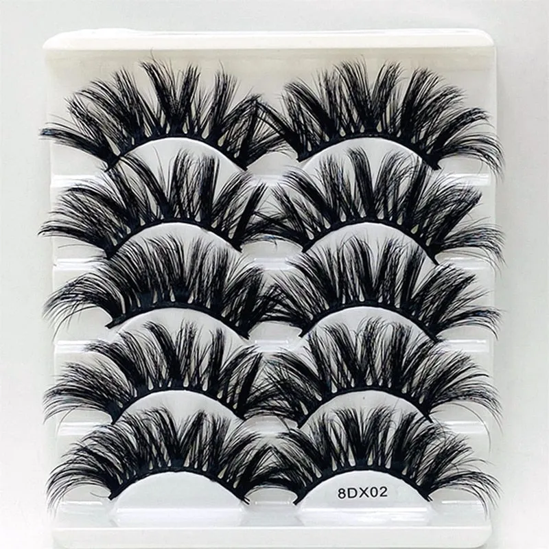 Beauty 8 pairs mink eyelashes 3D dramatic false eyelashes