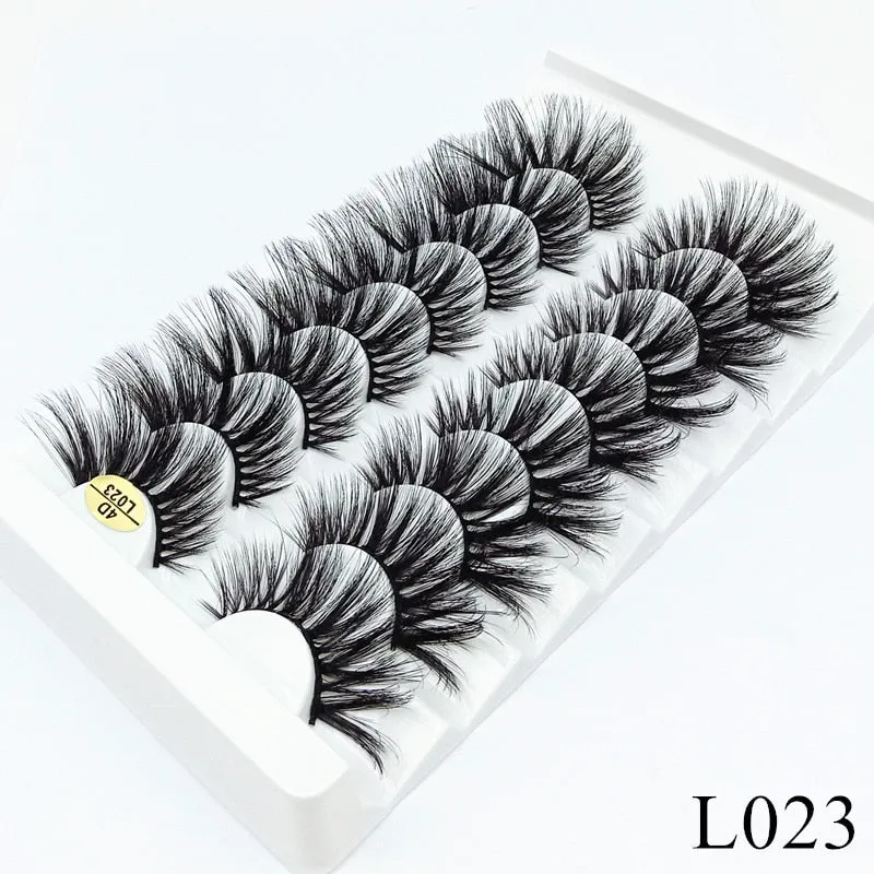 Beauty 8 pairs mink eyelashes 3D dramatic false eyelashes