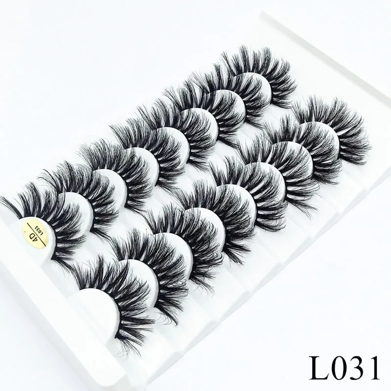 Beauty 8 pairs mink eyelashes 3D dramatic false eyelashes