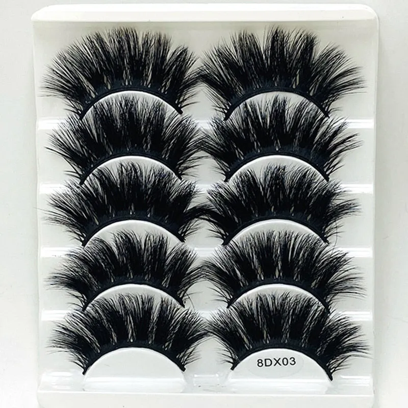 Beauty 8 pairs mink eyelashes 3D dramatic false eyelashes
