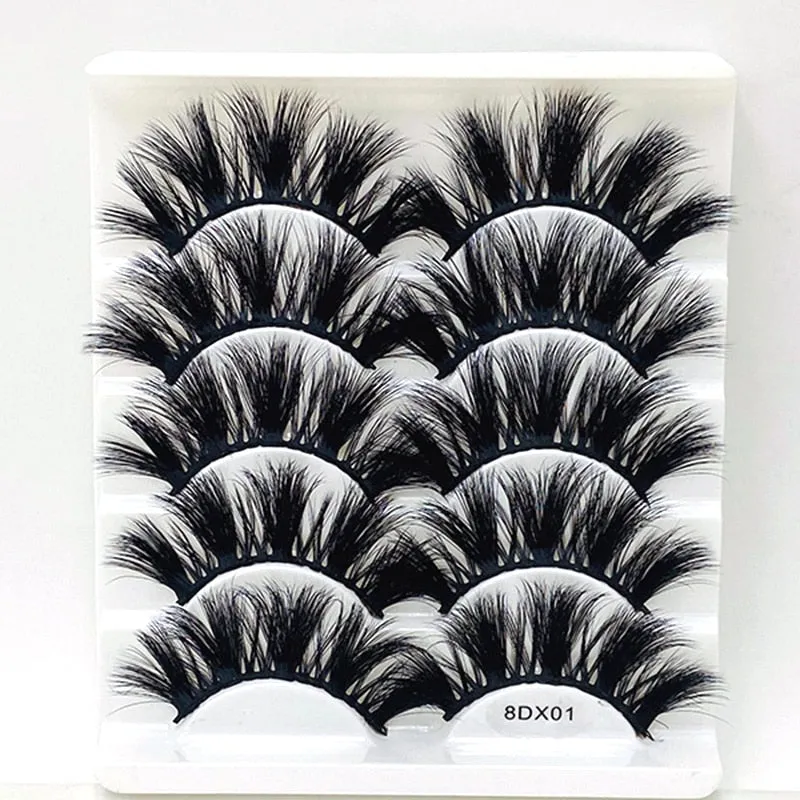Beauty 8 pairs mink eyelashes 3D dramatic false eyelashes
