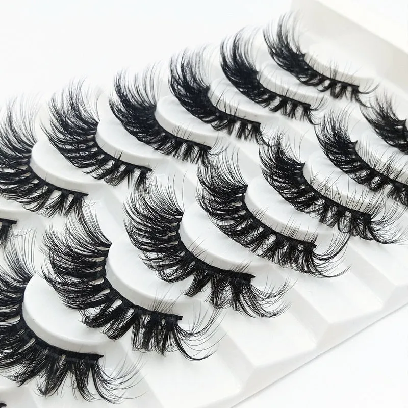 Beauty 8 pairs mink eyelashes 3D dramatic false eyelashes
