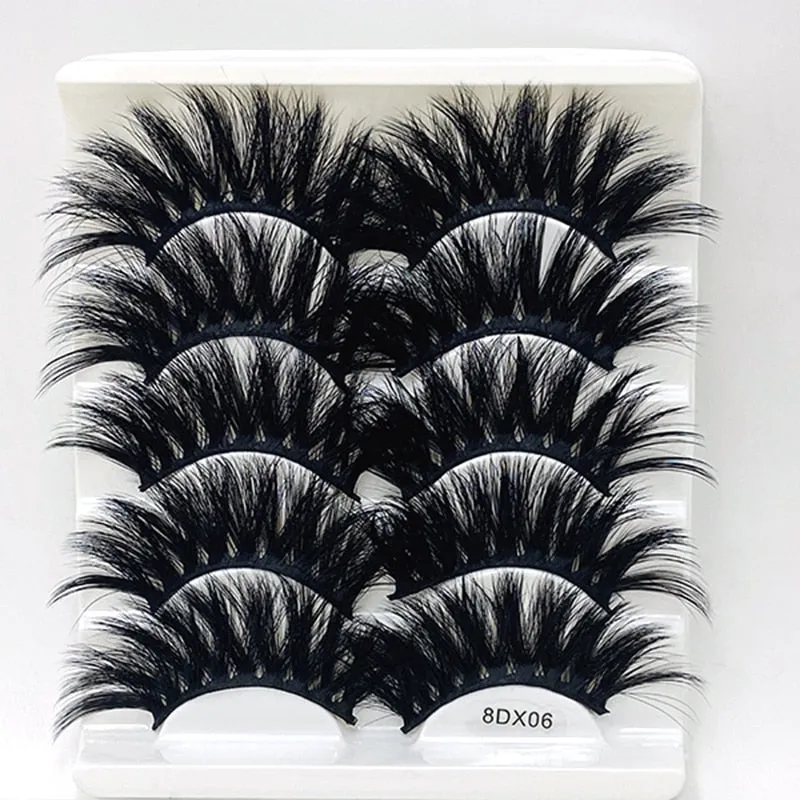 Beauty 8 pairs mink eyelashes 3D dramatic false eyelashes