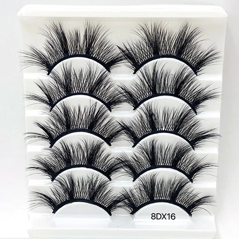 Beauty 8 pairs mink eyelashes 3D dramatic false eyelashes