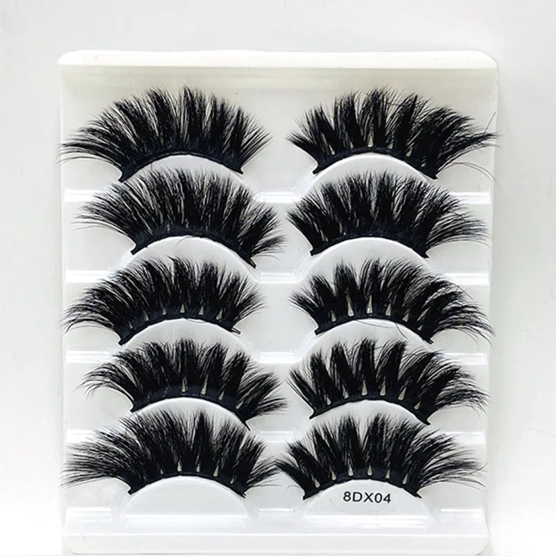 Beauty 8 pairs mink eyelashes 3D dramatic false eyelashes