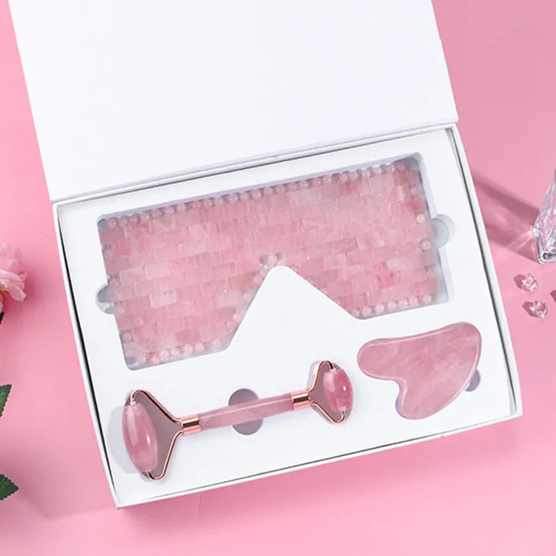 Beauty Natural Jade Eye Mask Rose Quartz Jade Eye Mask Facial Massager