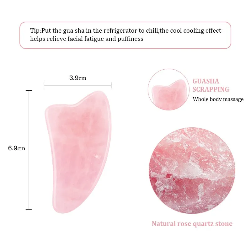 Beauty Natural Rose Jade Gua Sha Gouache Scraper Massager