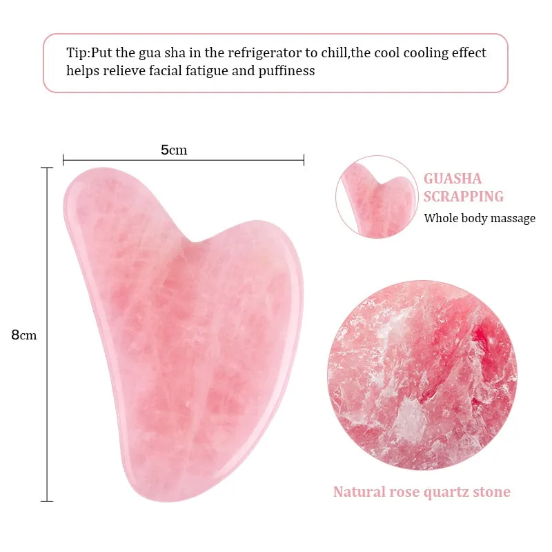 Beauty Natural Rose Jade Gua Sha Gouache Scraper Massager
