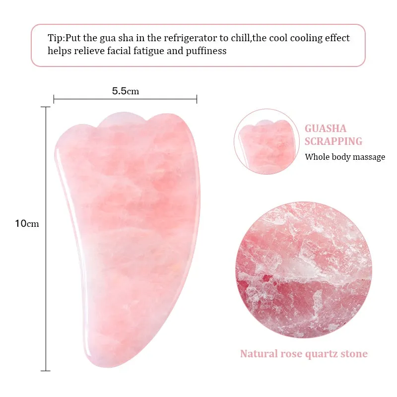 Beauty Natural Rose Jade Gua Sha Gouache Scraper Massager
