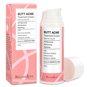 BellamiLuxx Butt Acne Clearing Treatment: with 2% Salicylic Acid and Tea Tree Oil, Effective Body Acne Treatment and Folliculitis Treatment, Butt Acne Cream for Reduce Body Acne