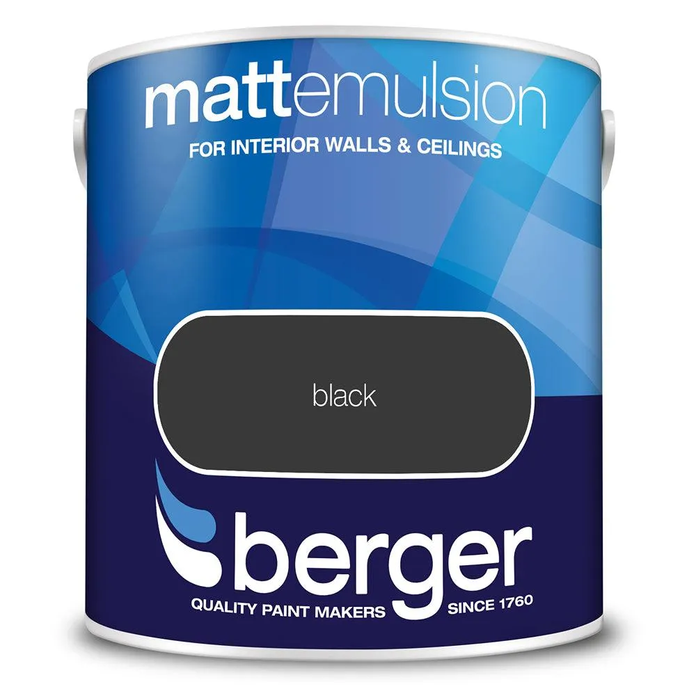 Berger Walls & Ceilings Matt Emulsion Paint | Black