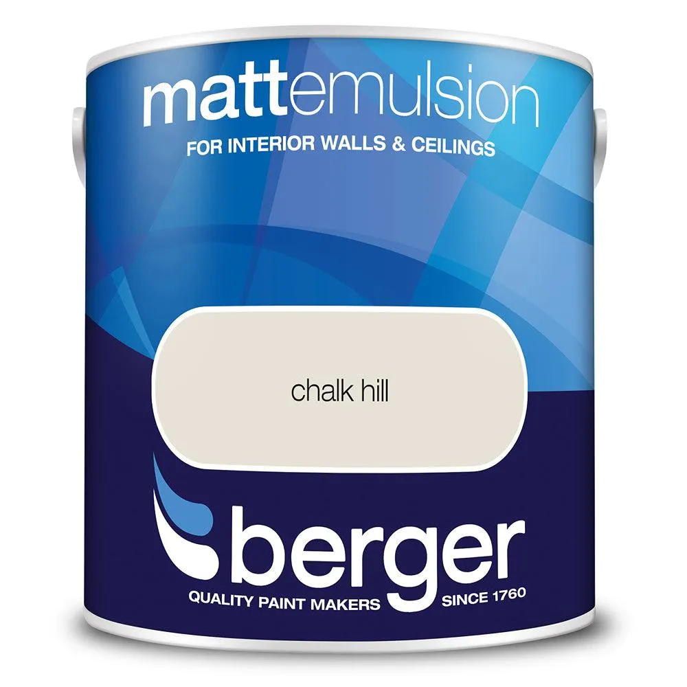 Berger Walls & Ceilings Matt Emulsion Paint | Chalk Hill