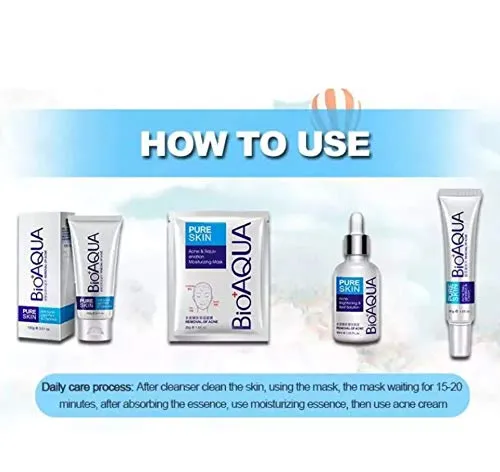 BIOAQUA 4in1 Face Acne Scar Removal Spots Pimples Oil Cream Face Masks Scar Blemish Marks Moisturizing Oil 100g 30g 30ml 4pcs X30g