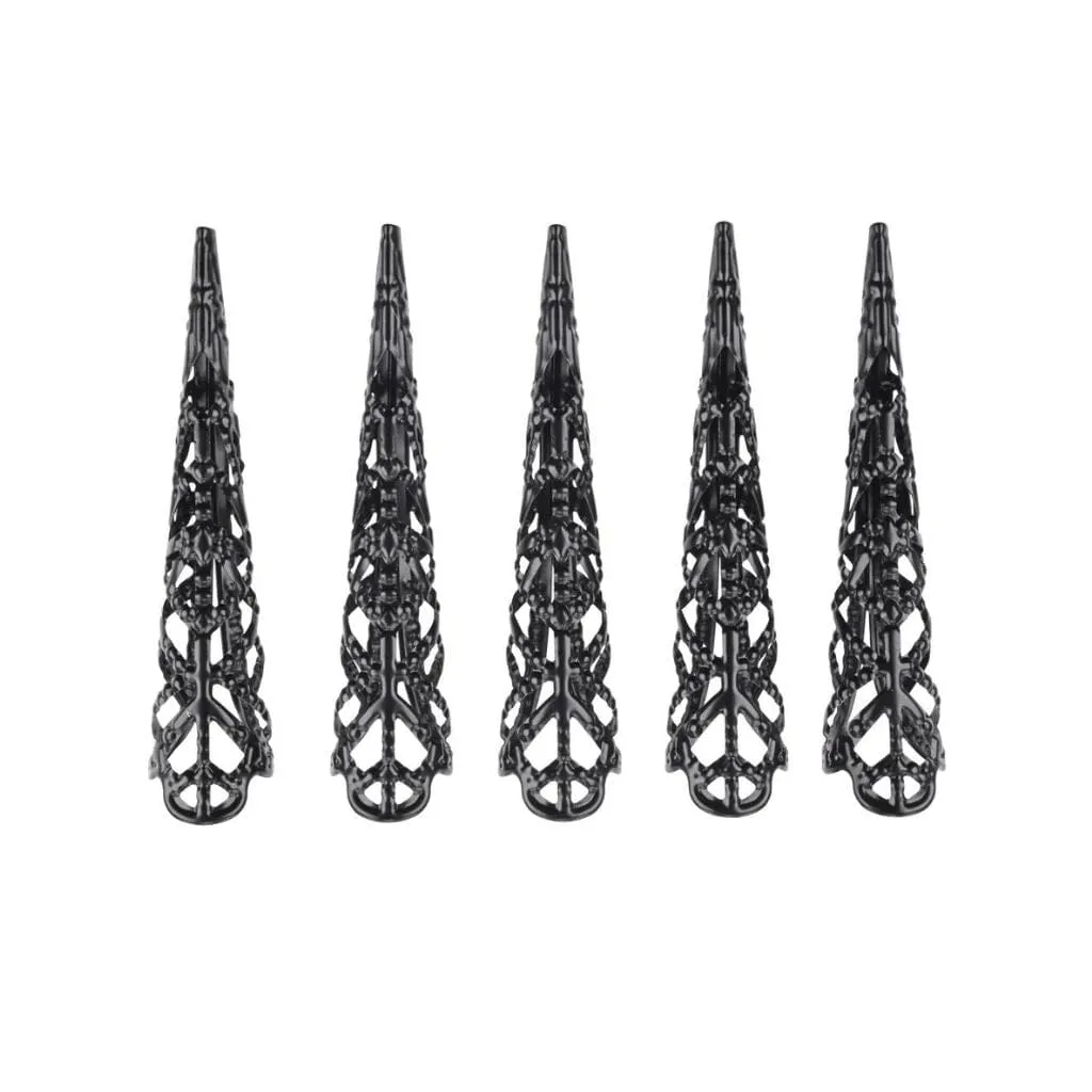 Black Sensory Fingertips - 5 Metal Claws