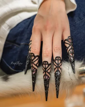 Black Sensory Fingertips - 5 Metal Claws