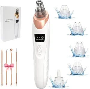 Blackhead Remover Pore Vacuum,Upgraded Facial Pore Cleaner-5 Suction Power,5 Probes,USB Rechargeable Blackhead Vacuum Kit Electric Acne Extractor Tool for Women & Men