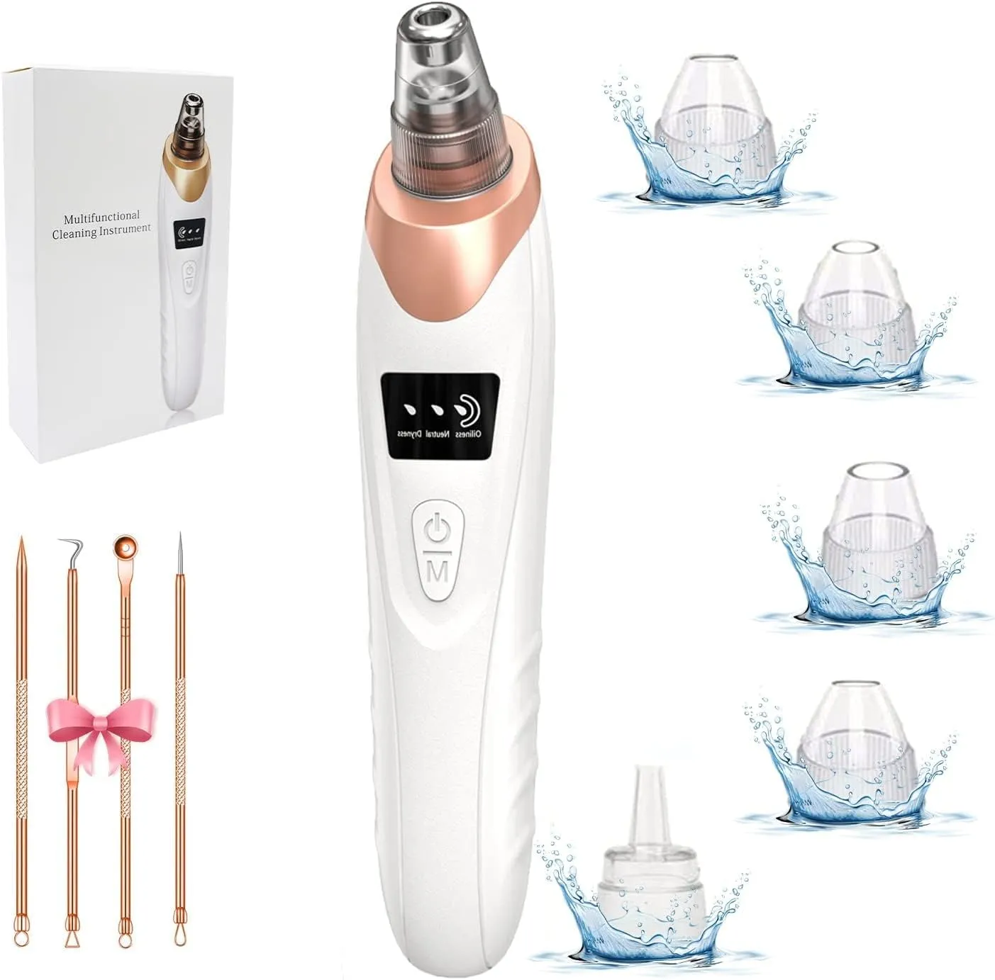 Blackhead Remover Pore Vacuum,Upgraded Facial Pore Cleaner-5 Suction Power,5 Probes,USB Rechargeable Blackhead Vacuum Kit Electric Acne Extractor Tool for Women & Men