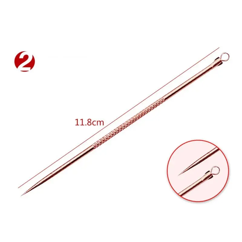 Blackhead Remover/Pimple Comedone Extractor | Pointed Tip/Squeezing Loop - Rose  Gold