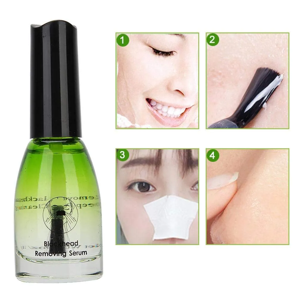 Blackhead Removing Serum, Purify Pores Blackhead Export Liquid with Blackhead Removing Paper,Deep Pore Cleaning Tool Face Skin Care 11g