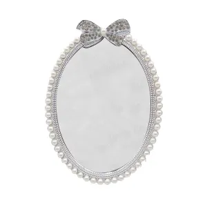 BLING2X GLASS BEADED VANITY MIRROR OVAL