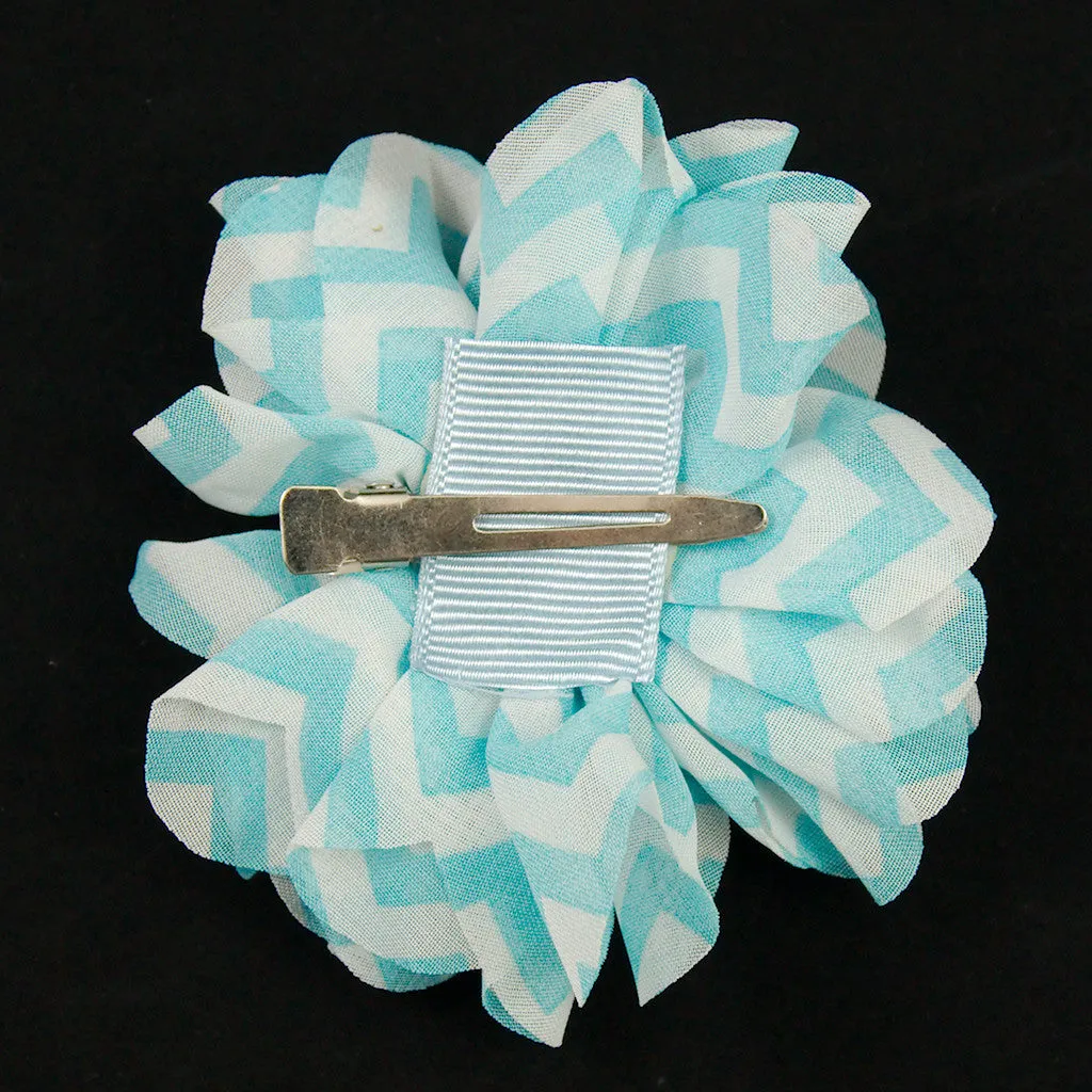 Blue Rhinestone Chevron Puff